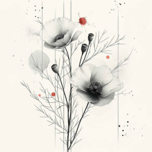delicate-ink – tattoo design ideas free ai generated – simple-dot – for-foot – Gallery: delicate-flowers-inkby-ai