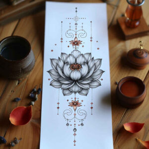 delicate-line – tattoo design ideas free ai generated – basic – for-stomach – Gallery: delicate-flowers-inkby-ai