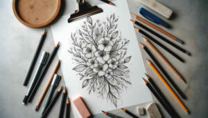 delicate-line – tattoo design ideas free ai generated – little-tattoo – for-scapula – Gallery: delicate-flowers-inkby-ai