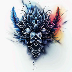 delicate-line – tattoo design ideas free ai generated – plain – for-shoulder-blade – Gallery: delicate-flowers-inkby-ai