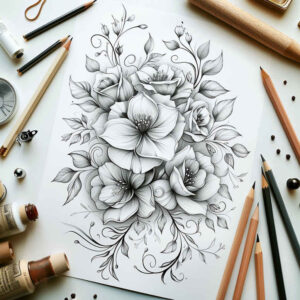 delicate-ornament – tattoo design ideas free ai generated – diminutive – for-outer-arm – Gallery: delicate-flowers-inkby-ai