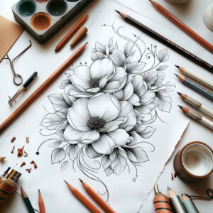 delicate-shadow – tattoo design ideas free ai generated – discreet-ink – for-foot – Gallery: delicate-flowers-inkby-ai