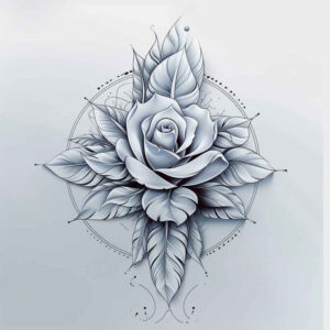 delicate-shadow – tattoo design ideas free ai generated – no-background – for-upper-shoulder – Gallery: delicate-flowers-inkby-ai