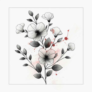 delicate-silhouette – tattoo design ideas free ai generated – tiny-tattoo – for-back-shoulder – Gallery: delicate-flowers-inkby-ai