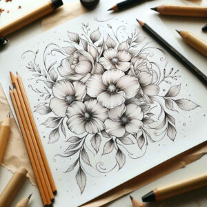 delicate-tattoo – tattoo design ideas free ai generated – abstract – for-upper-thigh – Gallery: delicate-flowers-inkby-ai