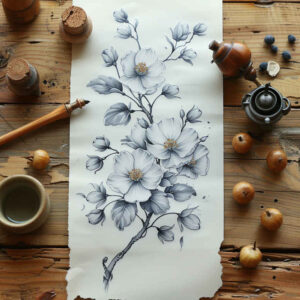 delicate-tattoo – tattoo design ideas free ai generated – miniature – for-nape – Gallery: delicate-flowers-inkby-ai