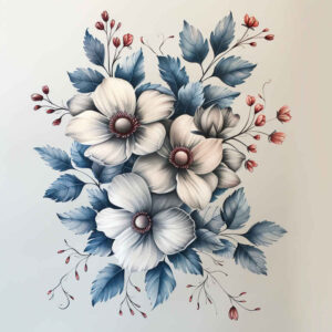 delicate-tattoo – tattoo design ideas free ai generated – punctual – for-back – Gallery: delicate-flowers-inkby-ai