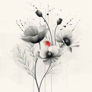 delicate-tattoo – tattoo design ideas free ai generated – whisper-line – for-scapula – Gallery: delicate-flowers-inkby-ai