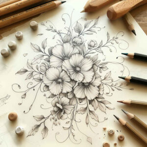 ethereal-tattoo – tattoo design ideas free ai generated – discreet-ink – for-knee – Gallery: delicate-flowers-inkby-ai