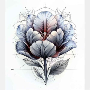 ethereal-tattoo – tattoo design ideas free ai generated – modest – for-lower-back – Gallery: delicate-flowers-inkby-ai