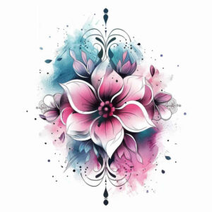 fine-line – tattoo design ideas free ai generated – precise – for-full-back – Gallery: delicate-flowers-inkby-ai