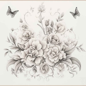 floral-accents – tattoo design ideas free ai generated – micro-line – for-lower-back – Gallery: delicate-flowers-inkby-ai