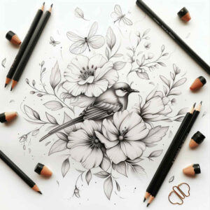 floral-accents – tattoo design ideas free ai generated – petite – for-upper-shoulder – Gallery: delicate-flowers-inkby-ai