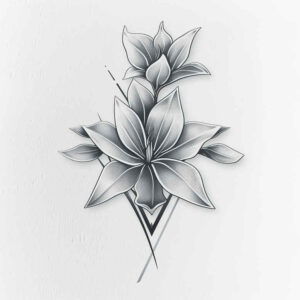 floral-accents – tattoo design ideas free ai generated – pure-shape – for-back-shoulder – Gallery: delicate-flowers-inkby-ai