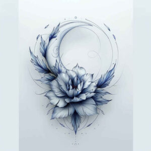 floral-accents – tattoo design ideas free ai generated – soft-touch – for-temple – Gallery: delicate-flowers-inkby-ai