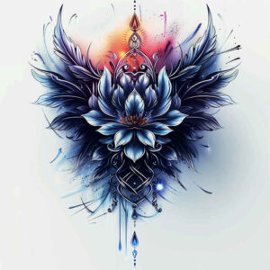 floral-aura – tattoo design ideas free ai generated – small-detail – for-upper-back – Gallery: delicate-flowers-inkby-ai