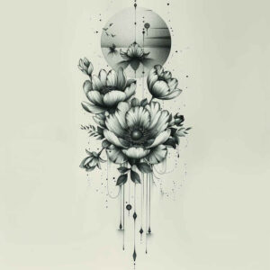floral-elegance – tattoo design ideas free ai generated – micro-symbol – for-neck – Gallery: delicate-flowers-inkby-ai