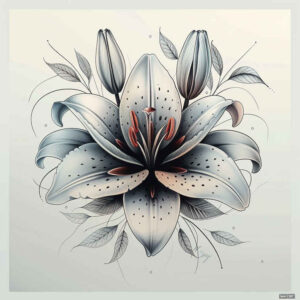 floral-elegance – tattoo design ideas free ai generated – no-shading – for-upper-shoulder – Gallery: delicate-flowers-inkby-ai