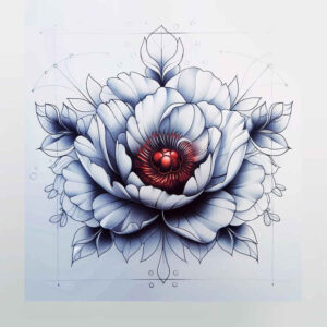 floral-form – tattoo design ideas free ai generated – clean-stroke – for-lower-thigh – Gallery: delicate-flowers-inkby-ai
