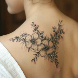 floral-form – tattoo design ideas free ai generated – diminutive – for-scapula – Gallery: delicate-flowers-inkby-ai