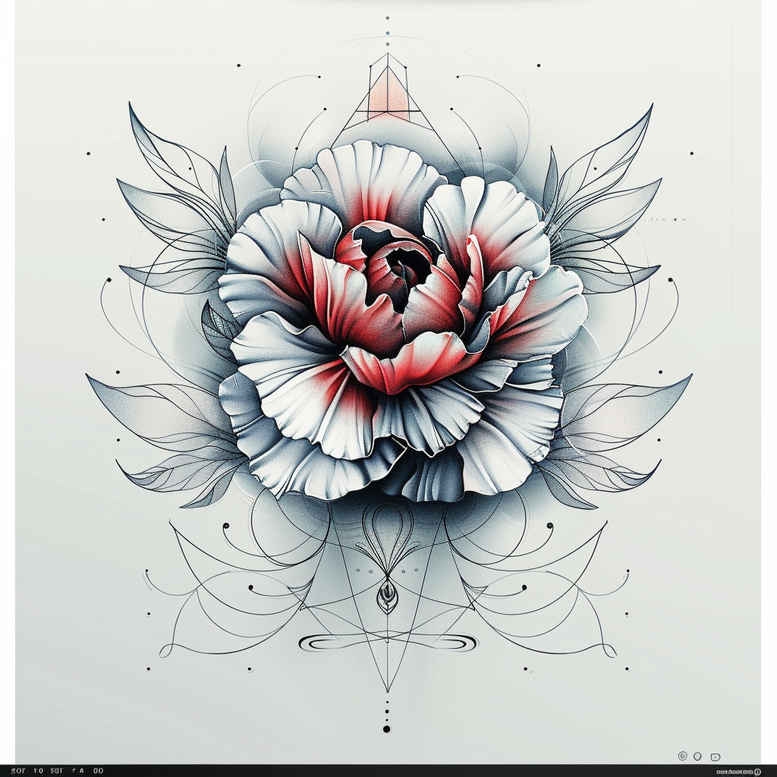 floral-form – tattoo design ideas free ai generated – negative-space – for-arm – Gallery: delicate-flowers-inkby-ai