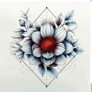 floral-motif – tattoo design ideas free ai generated – silent – for-lower-leg – Gallery: delicate-flowers-inkby-ai