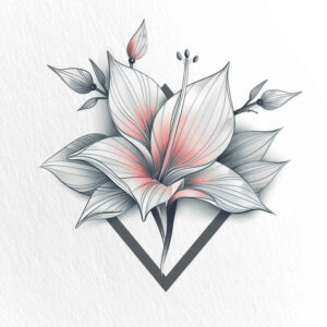 floral-outline – tattoo design ideas free ai generated – micro-design – for-lower-back – Gallery: delicate-flowers-inkby-ai