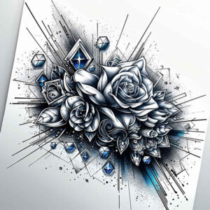 floral-outline – tattoo design ideas free ai generated – open-space – for-collarbone – Gallery: delicate-flowers-inkby-ai