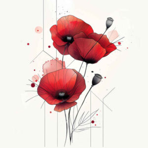 floral-outline – tattoo design ideas free ai generated – plain – for-shin – Gallery: delicate-flowers-inkby-ai