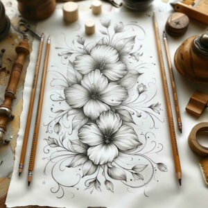 floral-shadow – tattoo design ideas free ai generated – tiny-motif – for-back-shoulder – Gallery: delicate-flowers-inkby-ai