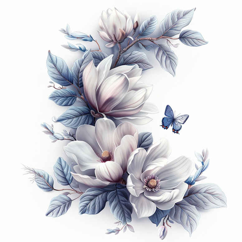 floral-softness – tattoo design ideas free ai generated – ultra-thin – for-stomach – Gallery: delicate-flowers-inkby-ai