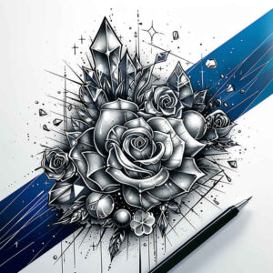 floral-symbol – tattoo design ideas free ai generated – micro-tattoo – for-calf – Gallery: delicate-flowers-inkby-ai