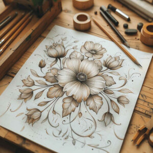 floral-symbol – tattoo design ideas free ai generated – open-space – for-triceps – Gallery: delicate-flowers-inkby-ai