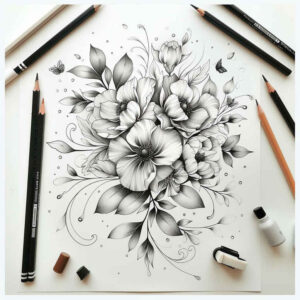 floral-symbol – tattoo design ideas free ai generated – soft-touch – for-toe – Gallery: delicate-flowers-inkby-ai