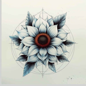 flower-symbolism – tattoo design ideas free ai generated – clear-edge – for-sternum – Gallery: delicate-flowers-inkby-ai