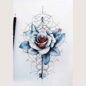 flower-symbolism – tattoo design ideas free ai generated – fine-line – for-back-of-neck – Gallery: delicate-flowers-inkby-ai