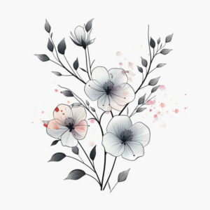 flower-symbolism – tattoo design ideas free ai generated – single-line – for-ribs – Gallery: delicate-flowers-inkby-ai