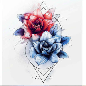 flower-symbolism – tattoo design ideas free ai generated – symbolic – for-calf – Gallery: delicate-flowers-inkby-ai