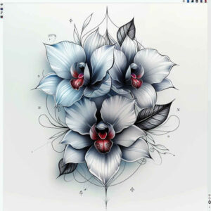 light-contour – tattoo design ideas free ai generated – nonintrusive – for-knee – Gallery: delicate-flowers-inkby-ai