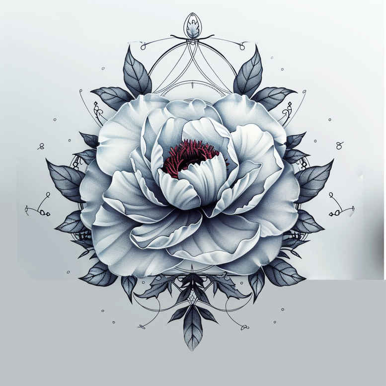 light-ornamentation – tattoo design ideas free ai generated – empty-space – for-lower-thigh – Gallery: delicate-flowers-inkby-ai