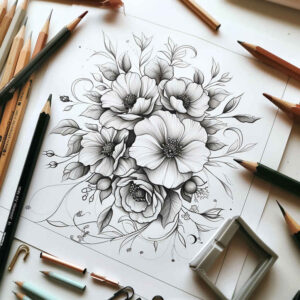 light-ornamentation – tattoo design ideas free ai generated – micro-symbol – for-foot – Gallery: delicate-flowers-inkby-ai