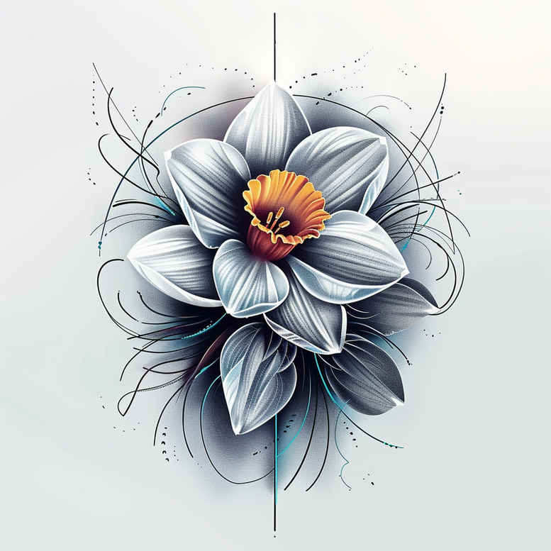 light-ornamentation – tattoo design ideas free ai generated – thin-script – for-hip – Gallery: delicate-flowers-inkby-ai