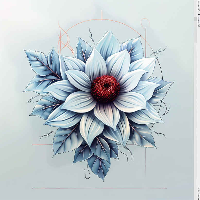 light-pattern – tattoo design ideas free ai generated – punctual – for-heel – Gallery: delicate-flowers-inkby-ai