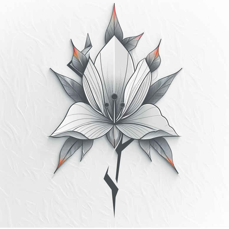 light-pattern – tattoo design ideas free ai generated – simple-icon – for-side-torso – Gallery: delicate-flowers-inkby-ai