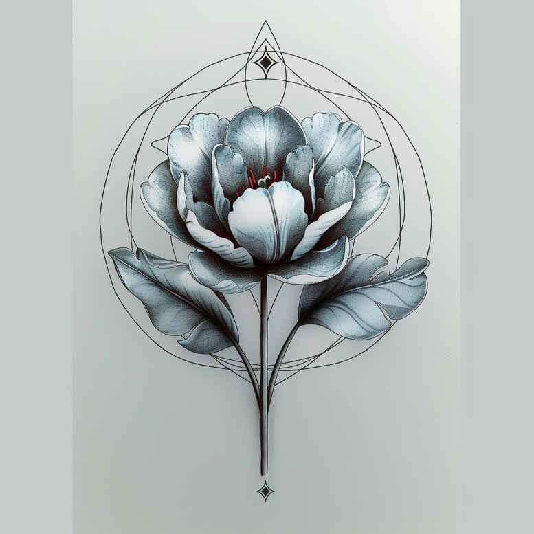 light-pattern – tattoo design ideas free ai generated – subtle-motif – for-foot – Gallery: delicate-flowers-inkby-ai