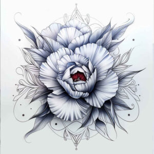 light-tattoo – tattoo design ideas free ai generated – fine-dot – for-knee – Gallery: delicate-flowers-inkby-ai