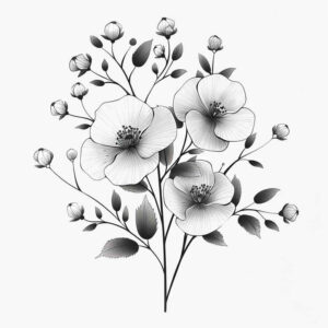 light-tattoo – tattoo design ideas free ai generated – refined-ink – for-neck – Gallery: delicate-flowers-inkby-ai