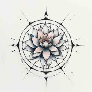 linear-form – tattoo design ideas free ai generated – essential-lines – for-behind-ear – Gallery: delicate-flowers-inkby-ai