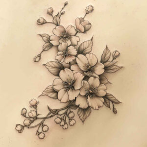 minimalist-design – tattoo design ideas free ai generated – discreet – for-collarbone – Gallery: delicate-flowers-inkby-ai