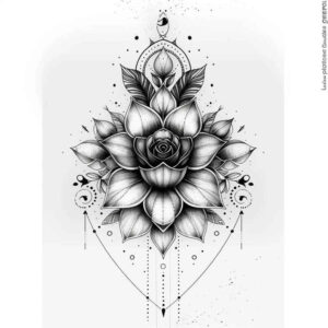 minimalist-design – tattoo design ideas free ai generated – outline-only – for-back – Gallery: delicate-flowers-inkby-ai